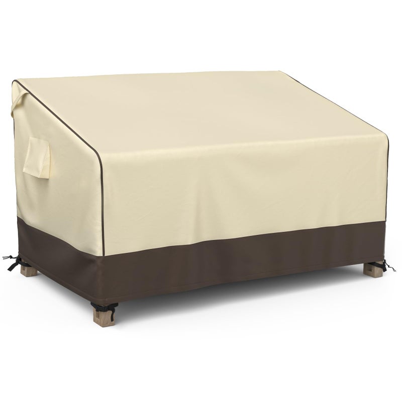 غطاء أريكة خارجي مقاوم للماء من MR. COVER، غطاء أثاث فناء مناسب لأريكة ثنائية المقاعد، يناسب حتى مقاس 60 بوصة عرض × 35 بوصة عمق × 35 بوصة ارتفاع، مقاوم للرطوبة والأشعة فوق البنفسجية، بني وكاكي - Image 1